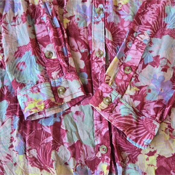 Pilcro Anthropologie Floral top button down shirt womans size 1X - Picture 6 of 9